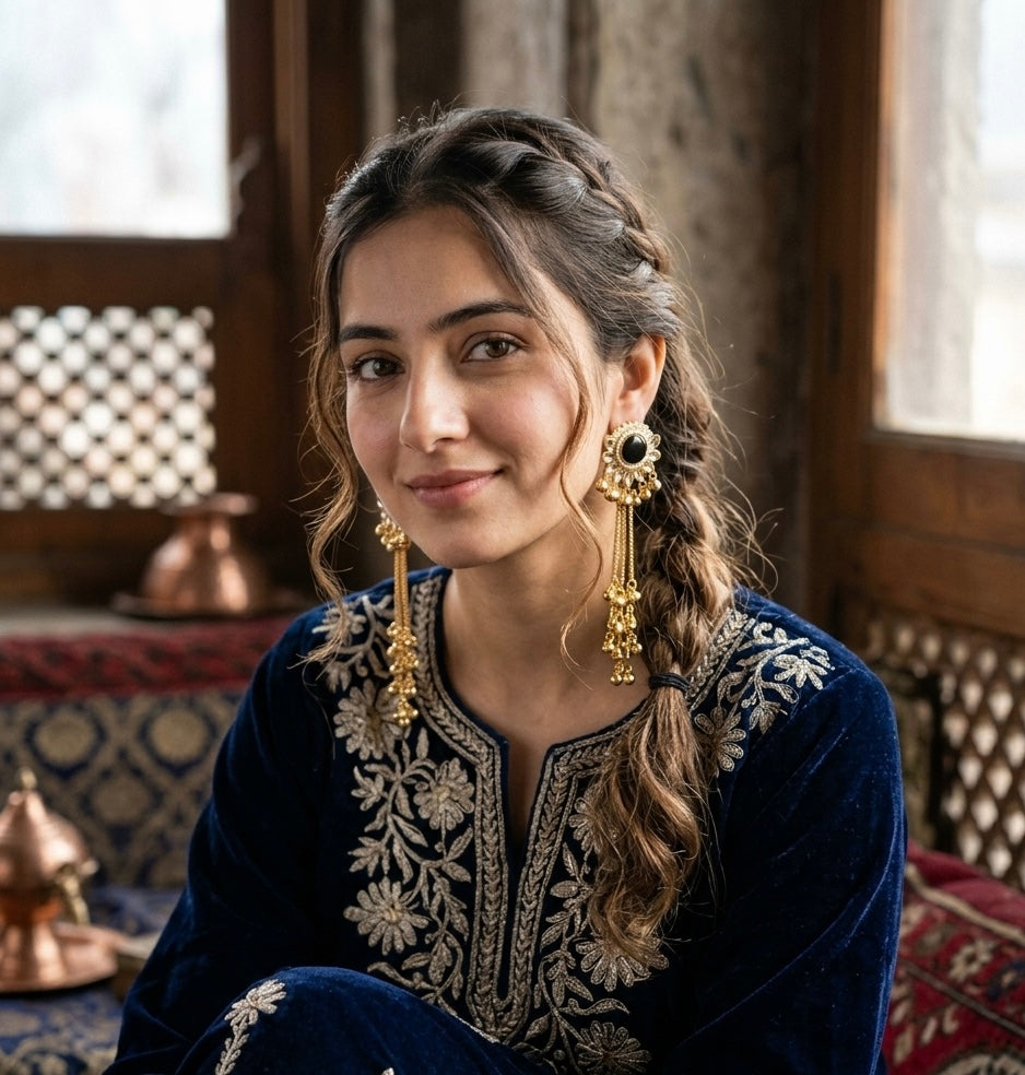 THE NEEL - AMBER KASHMIRI EARRINGS