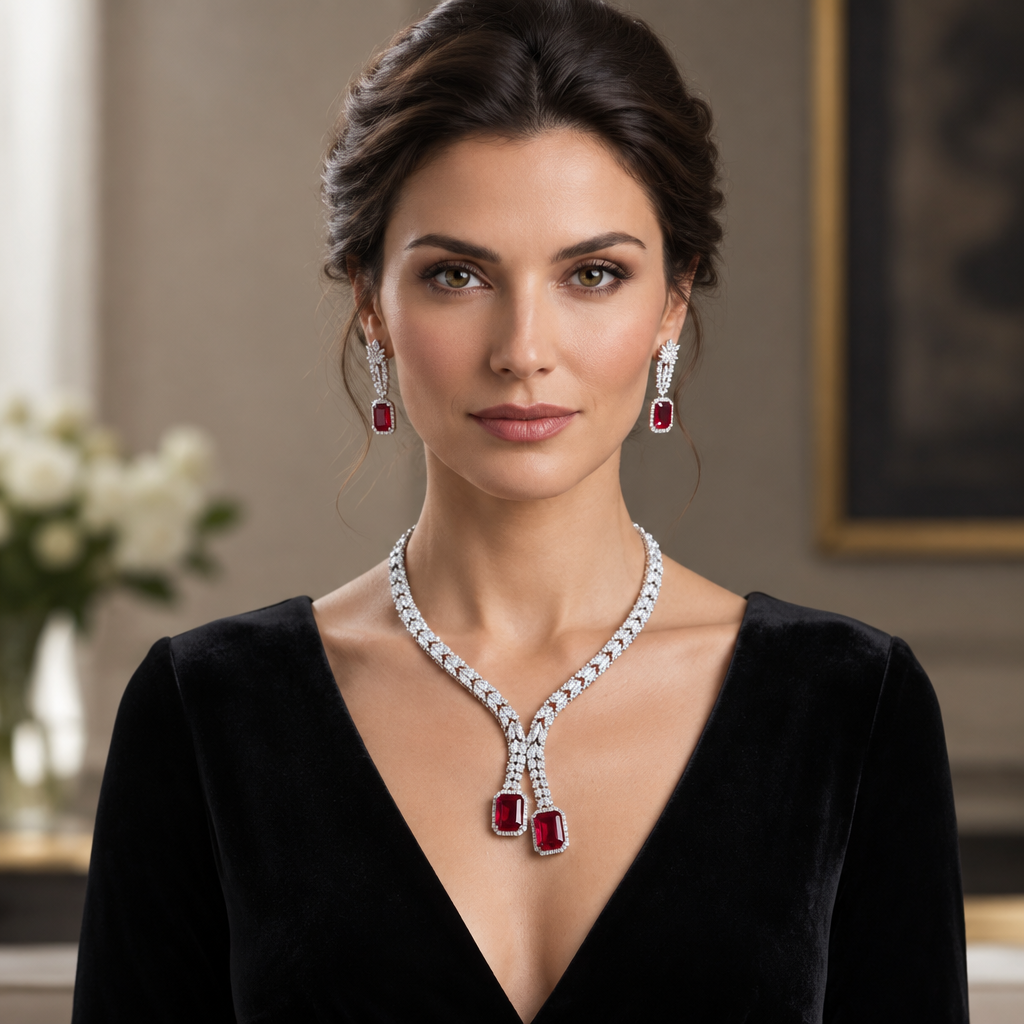 RUBY REGALIA AD NECKLACE SET