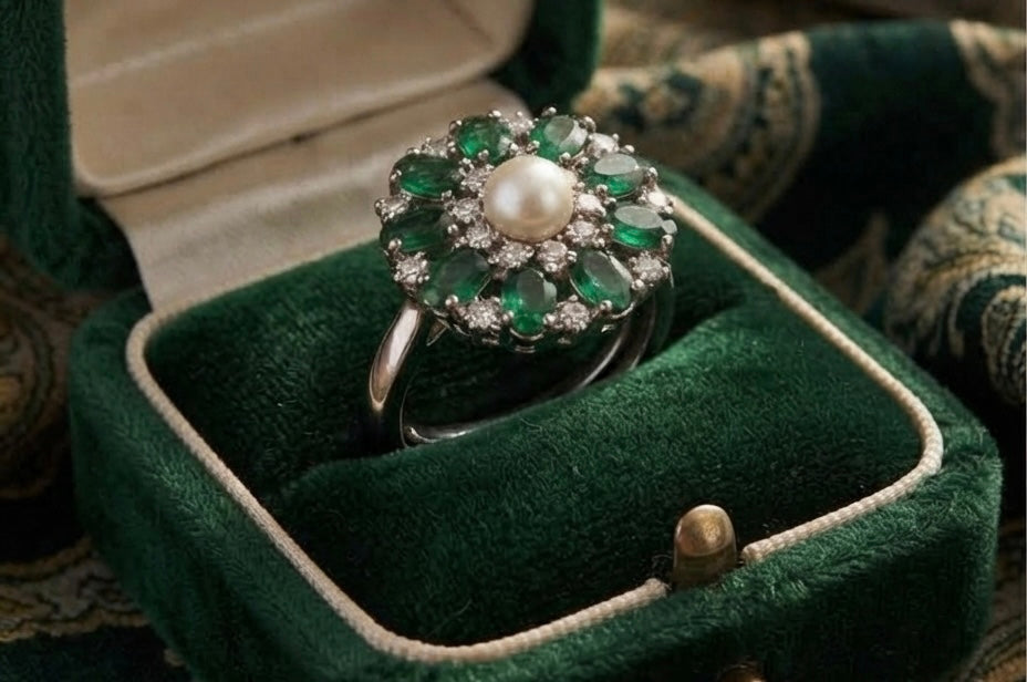 THE EMERALD EMPRESS HALO RING