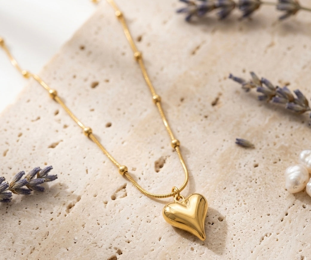 PURE CONTOUR 3D GOLD HEART PENDANT