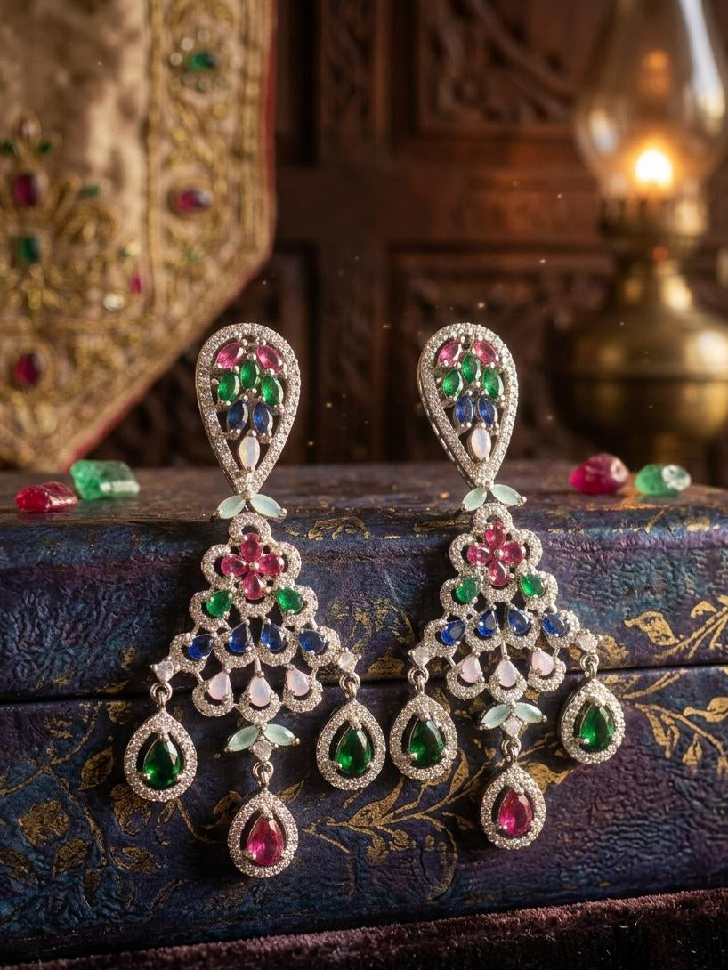 THE ROYAL RAINBOW CHANDELIER EARRINGS