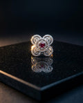 THE RUBY ROSETTE FILIGREE RING