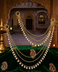 THE RAJWADI PEARL CASCADE HAIR CHAIN