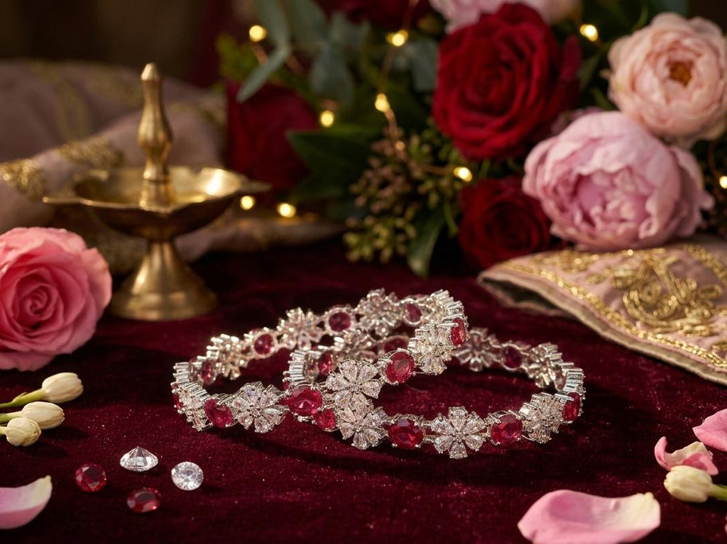 THE CRIMSON PETAL BANGLE SET