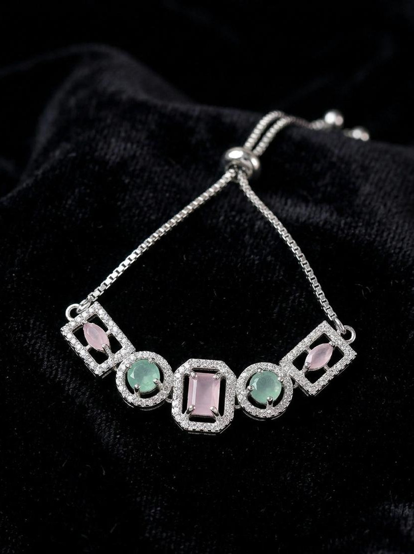The Royal Flora Collection | Multicolored AD Statement Bracelet