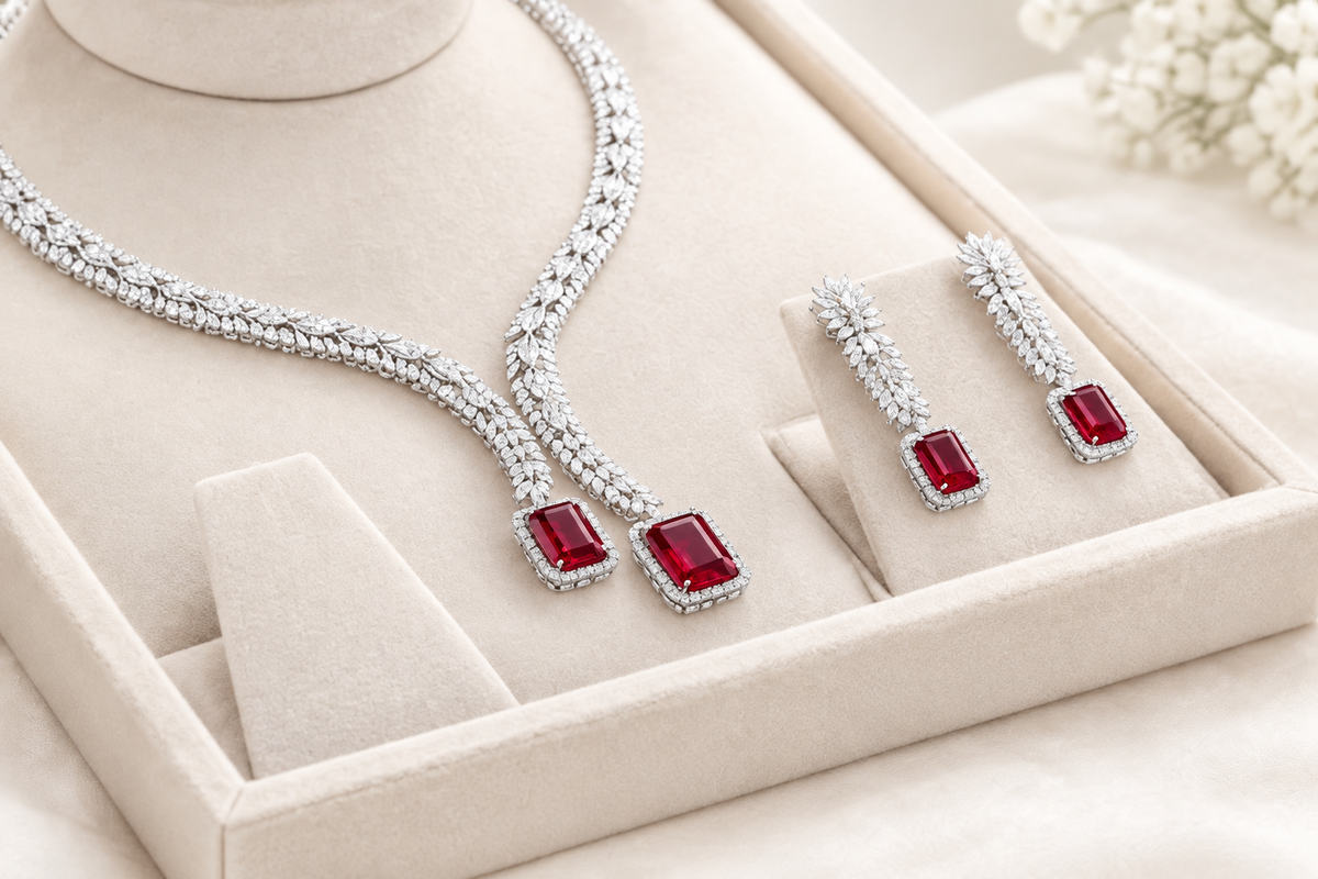 RUBY REGALIA AD NECKLACE SET
