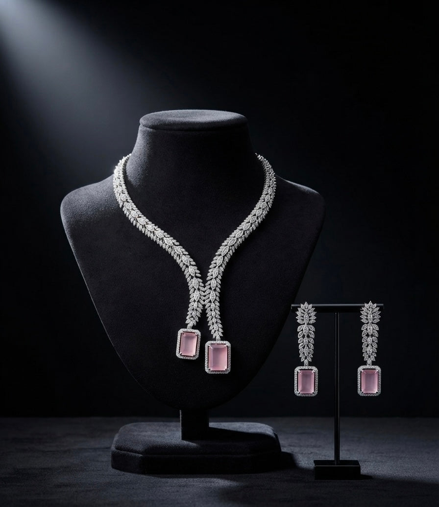 BLUSH ROSE AD NECKLACE SET