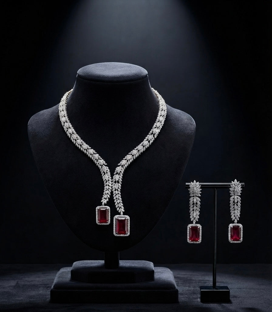 RUBY REGALIA AD NECKLACE SET