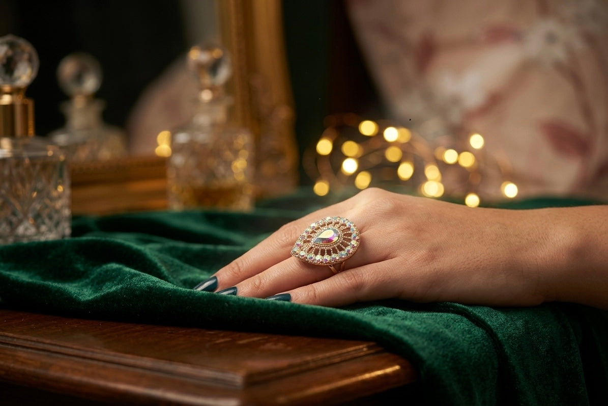 TEARDROP STATEMENT RING