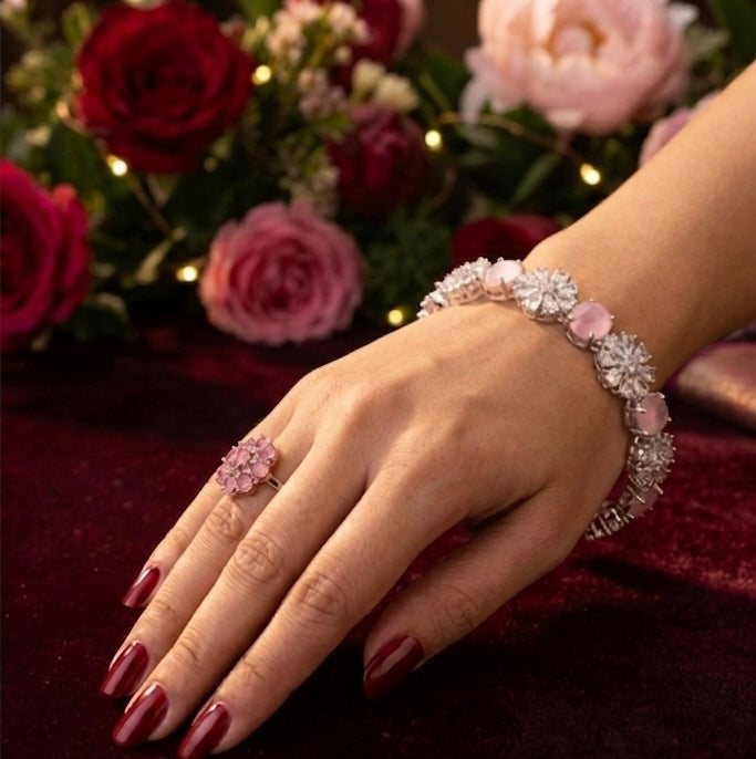 THE BLUSH BLOSSOM BANGLE SET