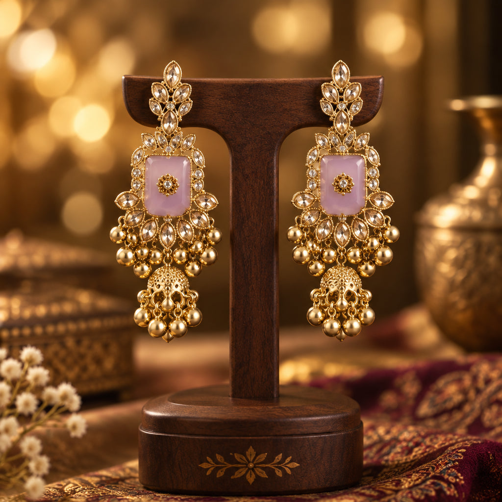THE FIRDAUS LAVENDER JHUMKAS