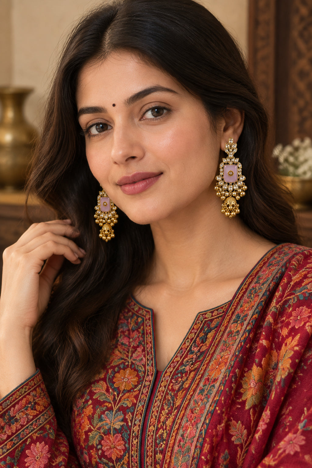 THE FIRDAUS LAVENDER JHUMKAS