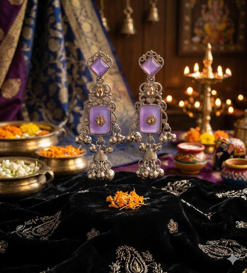 THE INAYA AMETHYST KASHMIRI JHUMKAS
