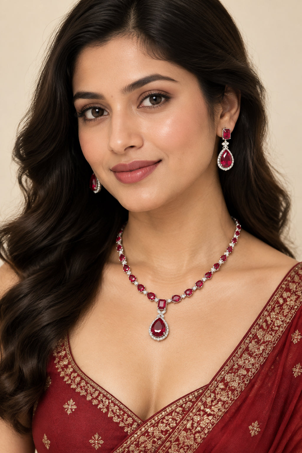 THE ROYAL HERITAGE | MARQUISE AD NECKLACE , EARRINGS & MAANG TIKKA SET
