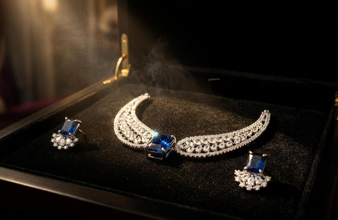 THE MOONLIGHT MAJESTY | ROYAL BLUE CRESCENT AD STATEMENT SET