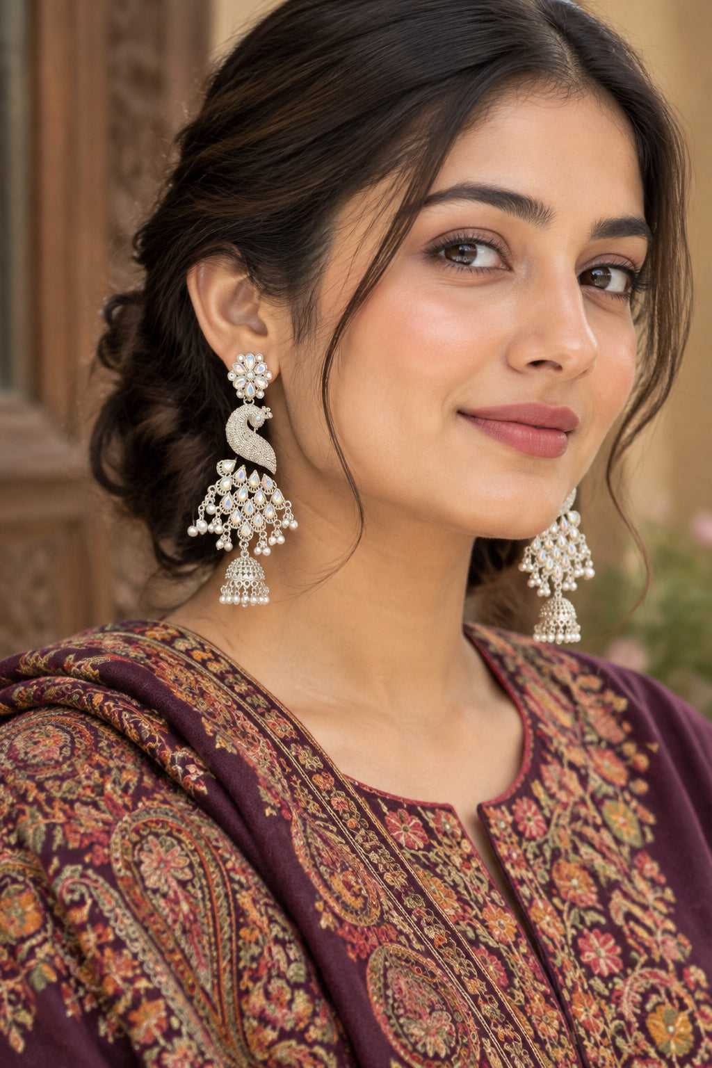 THE ROYAL PEACOCK | IRIDESCENT BAHUBALI JHUMKA SET