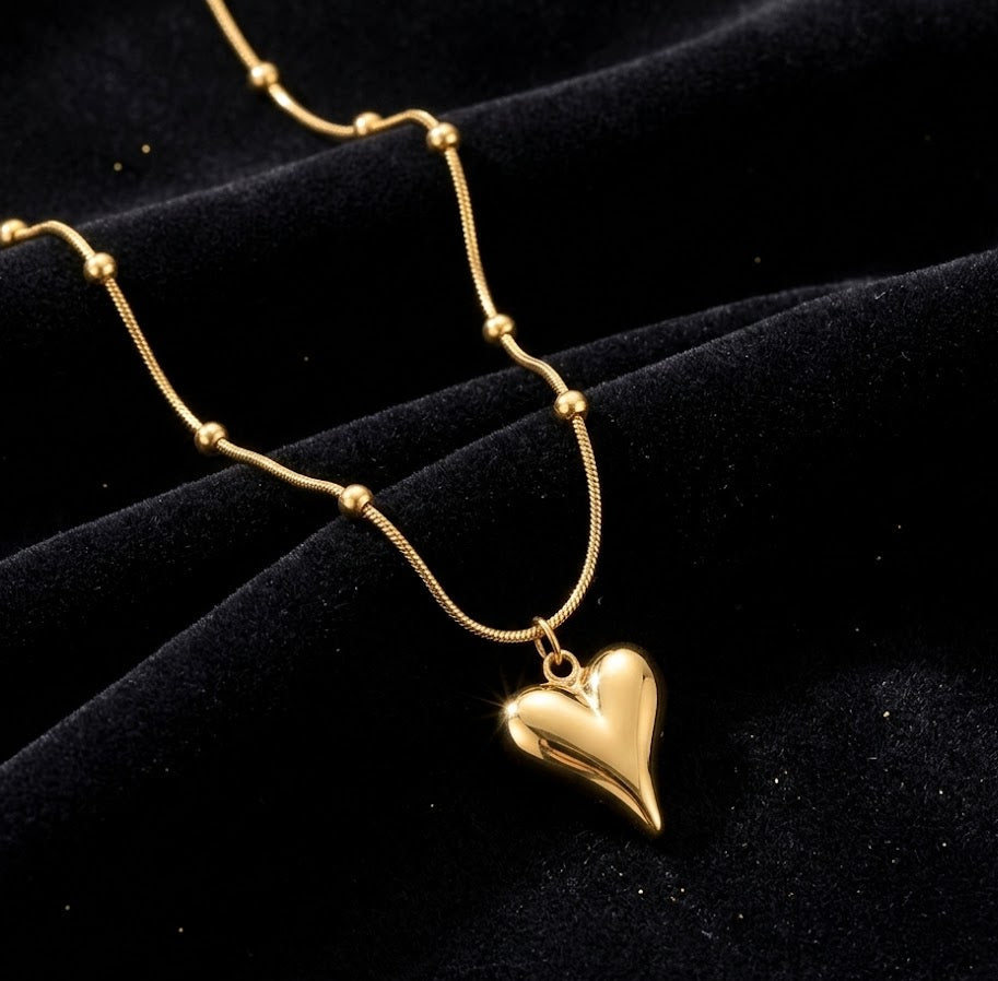 PURE CONTOUR 3D GOLD HEART PENDANT